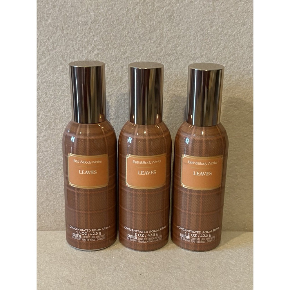 3 NEW BATH & BODY WORKS LEAVES CONCENTRATED ROOM SPRAY MIST AIR FRESHENER FALL